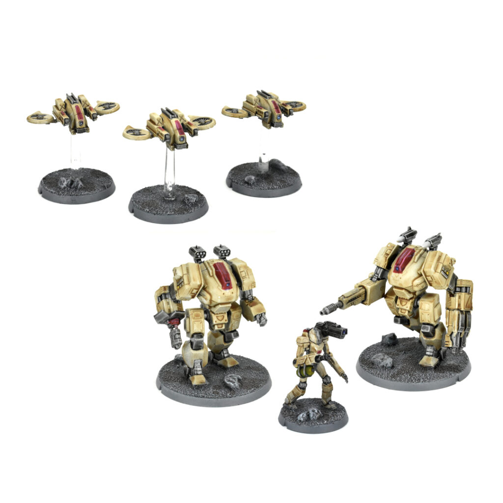 Firefly drones, Scarecrow Sniper & Hunter war mechs.