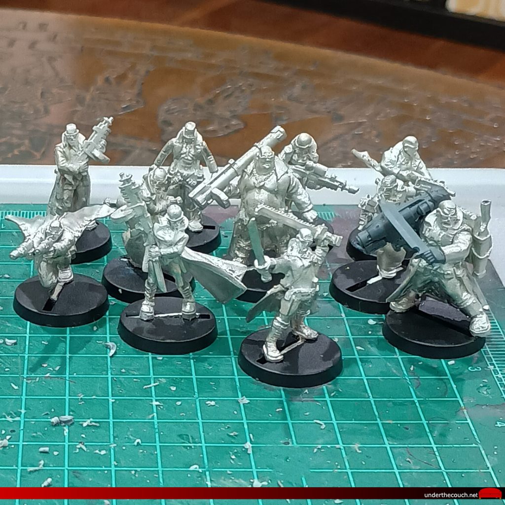 Necromunda Delaque gang made up of Heresy Miniature gangers.